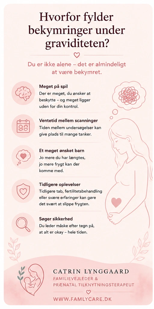 Infografik om hvorfor bekymringer kan fylde under graviditeten