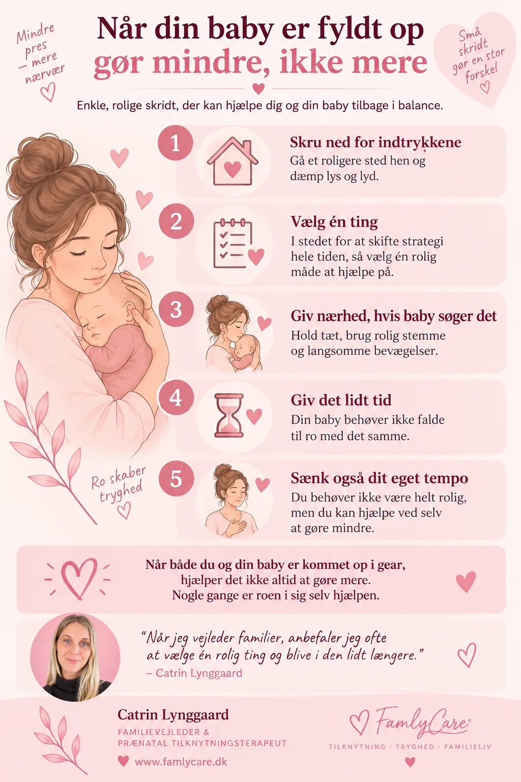 Når din baby er fyldt op – 5 rolige trin til færre indtryk og mere ro