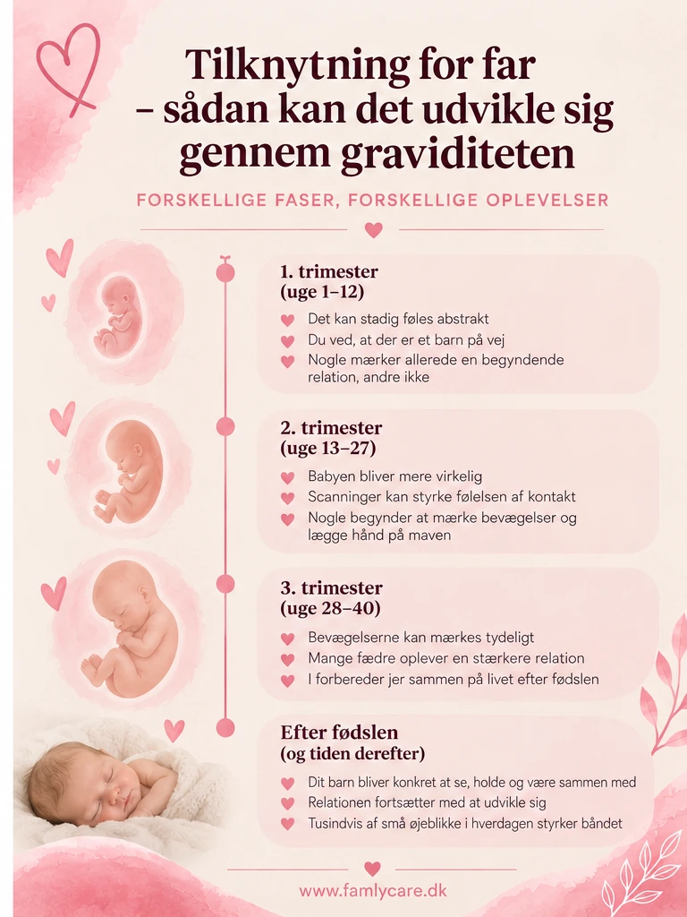 Sådan kan fars tilknytning til baby udvikle sig gennem graviditeten